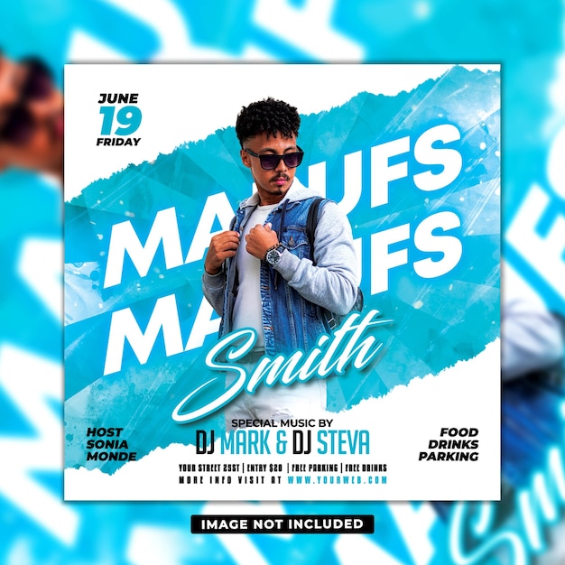 cool night party club dj flyer template designs