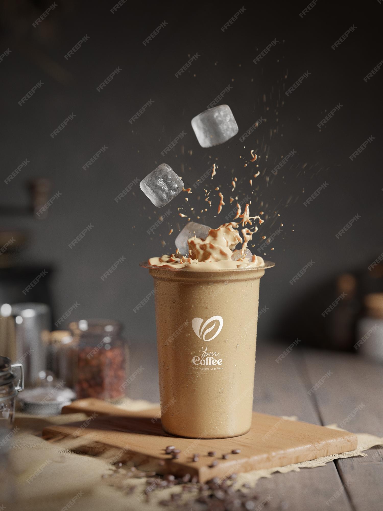 Iced Coffee Cup with Topping Mockup - Free Download Images High