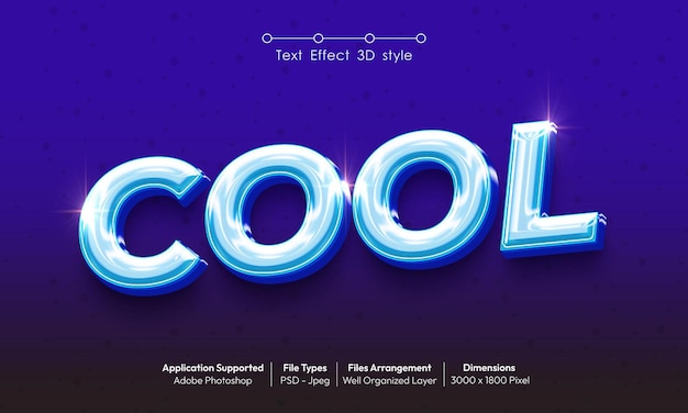 PSD cool text effect with 3d font style