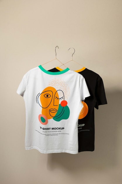 cool tshirts in studio mockup
