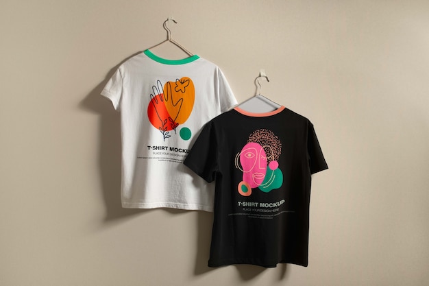 cool tshirts in studio mockup