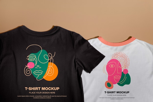 cool tshirts in studio mockup