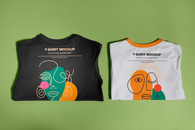cool tshirts in studio mockup
