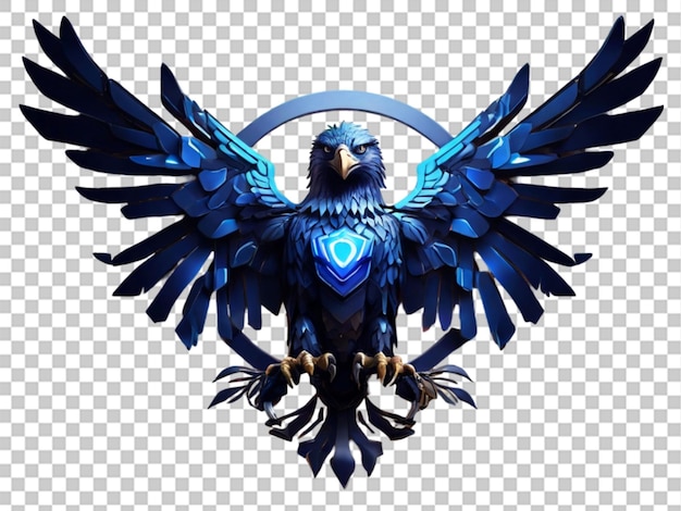 PSD cool wallpaper of digital blue eagle logo lub symbol wi na białym tle