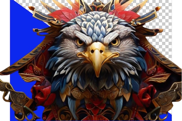 PSD Прохладные обои с цифровым логотипом или символом голубого орла на прозрачном фоне