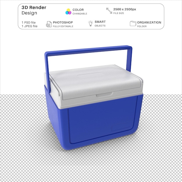 cooler box 3d modeling psd file