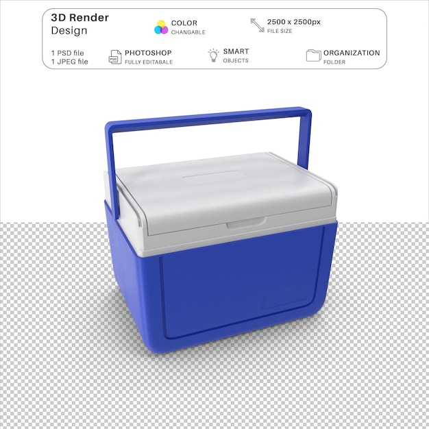 Cooler box 3d modeling psd file