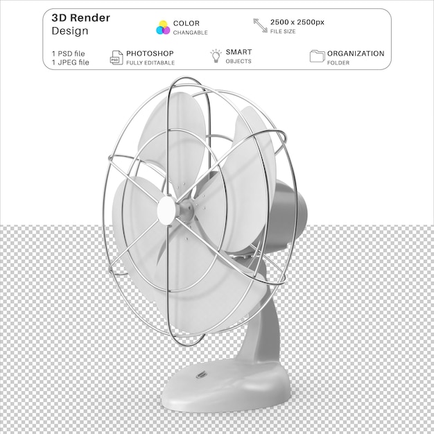 PSD file psd di modellazione 3d del ventilatore di raffreddamento