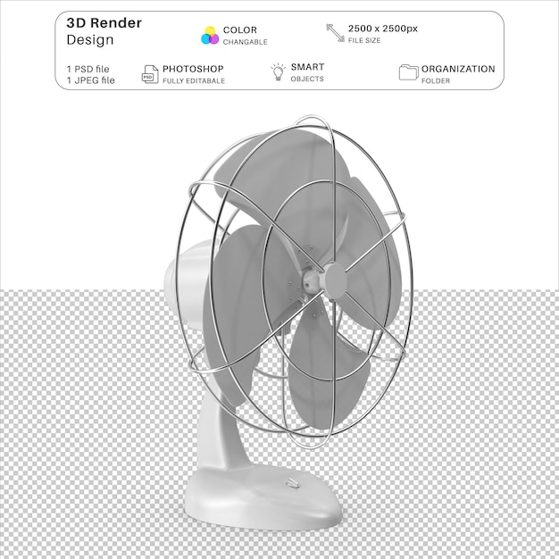 PSD file psd di modellazione 3d del ventilatore di raffreddamento