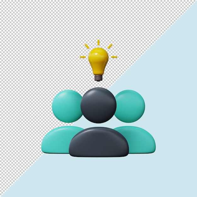 cooperation idea icon 3d render