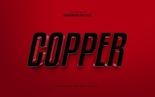 Copper editable premium psd text effect