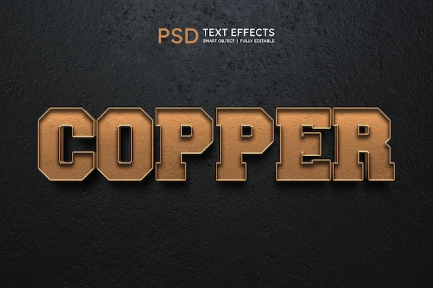 PSD copper text style effect