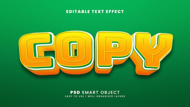 Copy 3d editable text effect template