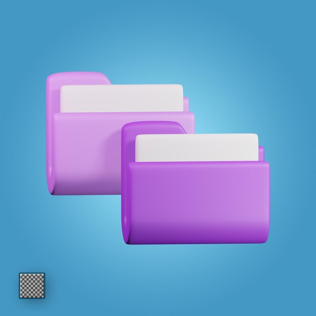 PSD copy file 3d render cute icon illustration folder file format