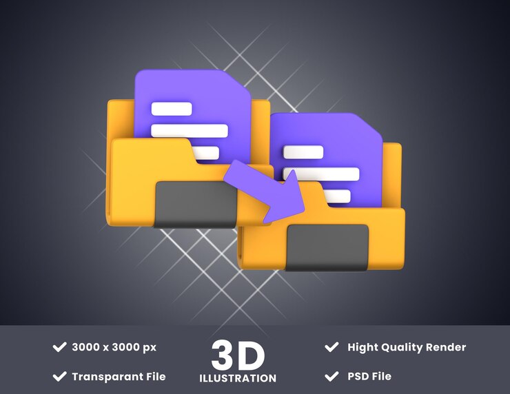 PSD copy folder3d illustration suitable for your design