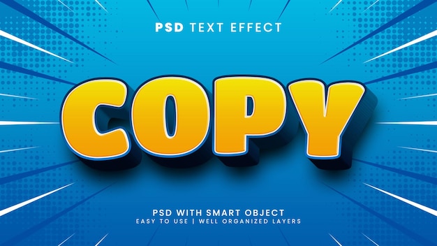 Copy paper computer 3d editable text effect with kids and cartoon text style