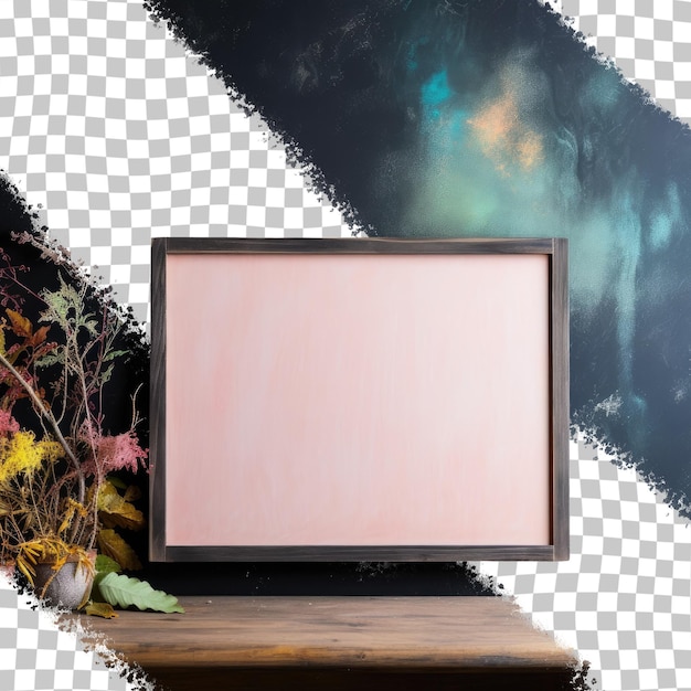 PSD copy space on a dark board in front of a transparent background