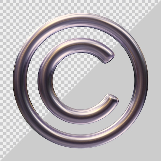 PSD copyright icon logo with 3d modern style