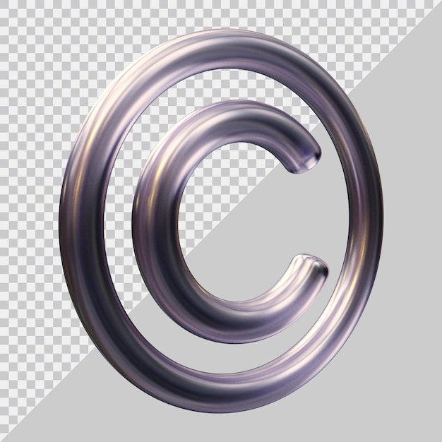 Copyright icon logo with 3d modern style