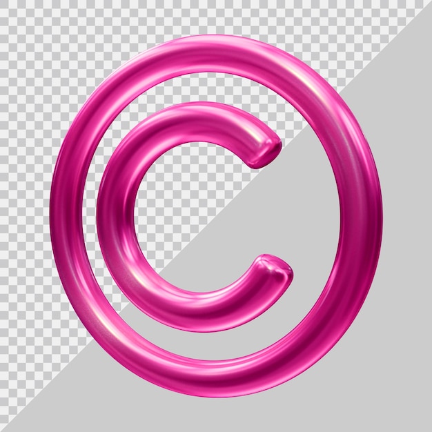 PSD copyright icon logo with 3d modern style