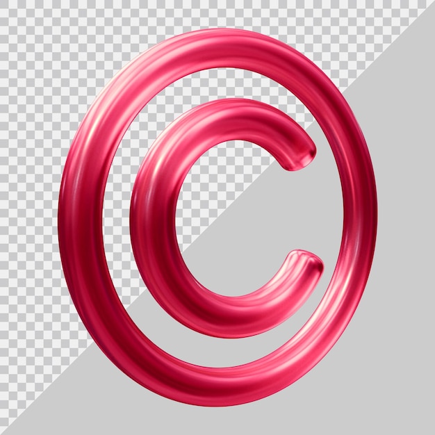 PSD copyright icon logo with 3d modern style