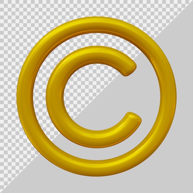 Copyright icon logo with 3d modern style