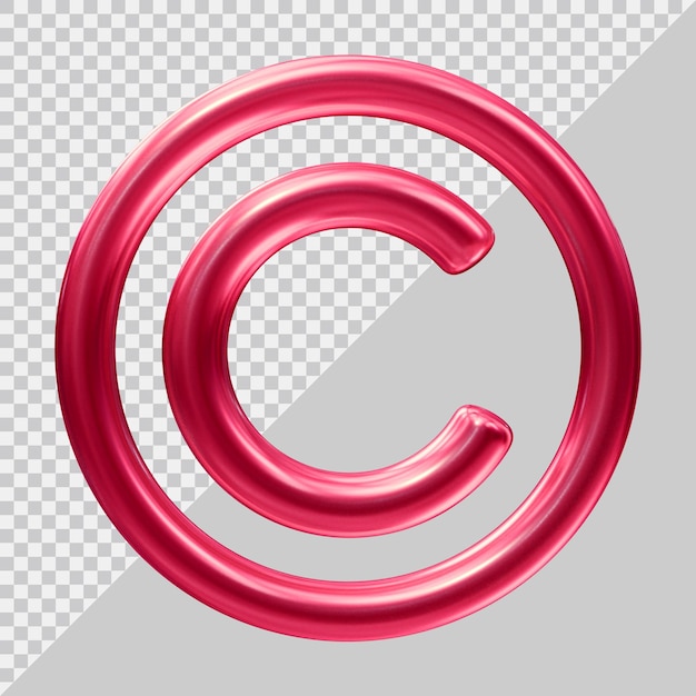 Copyright-pictogramlogo met 3d-moderne stijl