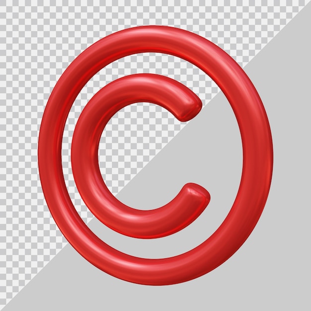 PSD copyright-pictogramlogo met 3d-moderne stijl