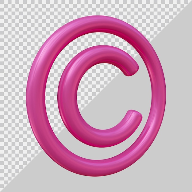 Copyright-pictogramlogo met 3d-moderne stijl