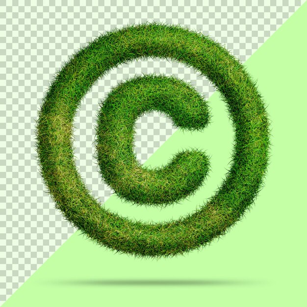 Copyright symbol with realistic 3d grass