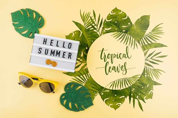 PSD copyspace-mockup voor zomerconcepten