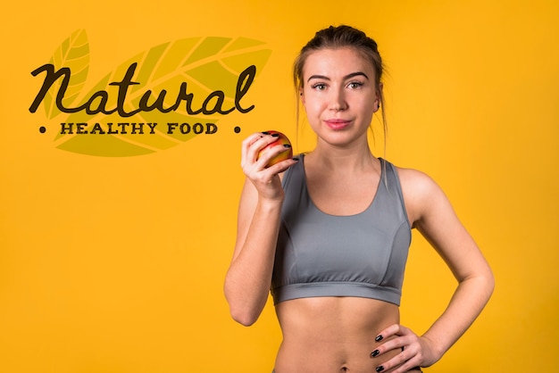 PSD copyspace mockup with healthy food concept