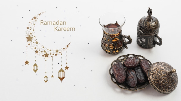 PSD copyspace mockup con il concetto di ramadan