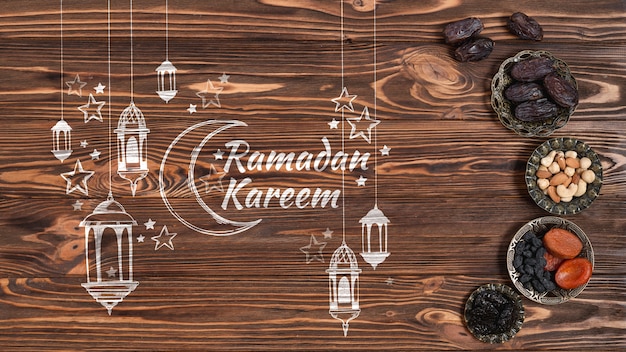 PSD copyspace mockup con il concetto di ramadan