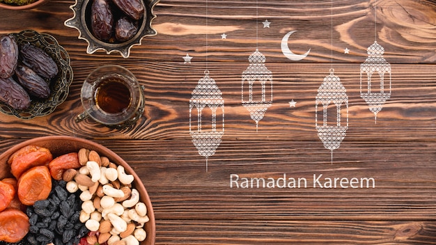 PSD copyspace mockup con il concetto di ramadan