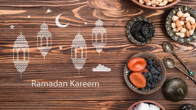 PSD copyspace mockup con il concetto di ramadan