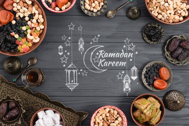 Copyspace mockup con il concetto di ramadan