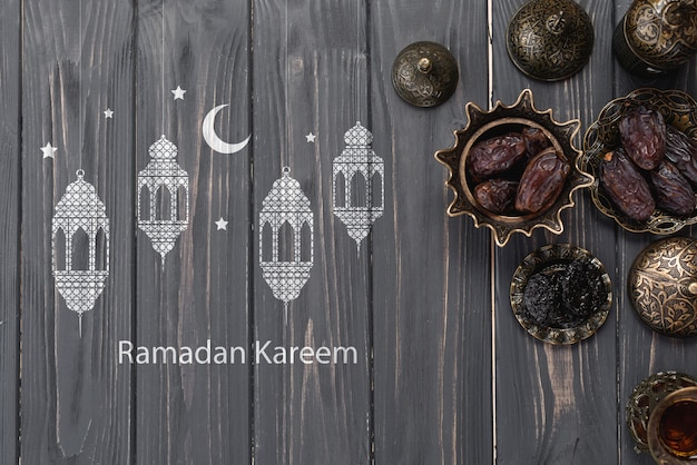 PSD copyspace mockup con il concetto di ramadan