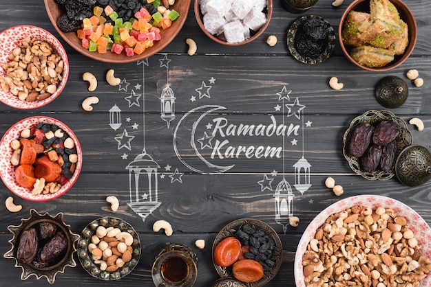 PSD copyspace mockup con il concetto di ramadan