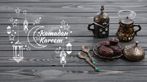 Copyspace mockup con il concetto di ramadan