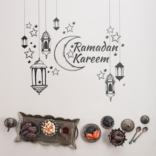 Copyspace mockup with ramadan concept