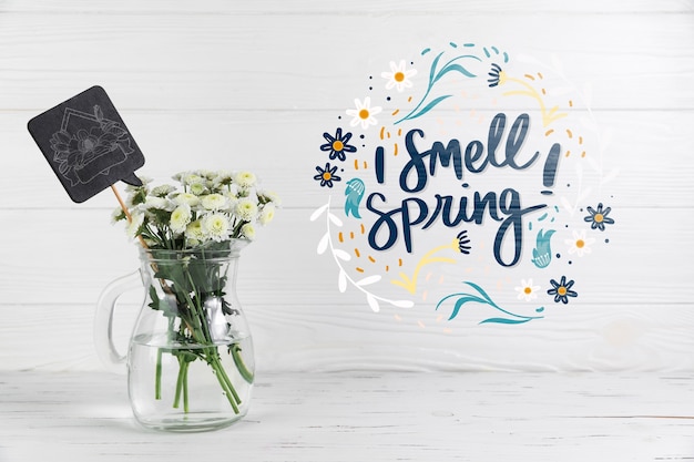copyspace mockup with spring concept
