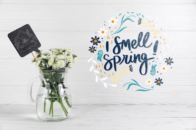 PSD copyspace mockup con il concetto di primavera