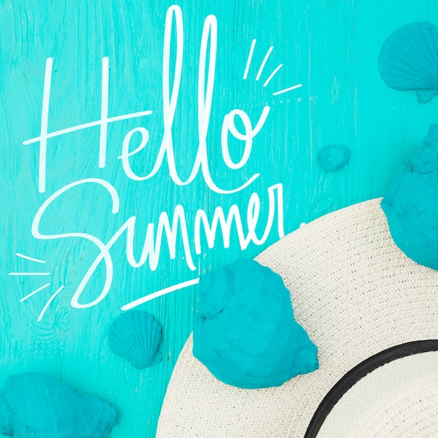 PSD copyspace mockup with summer concept