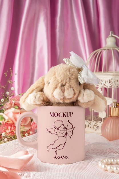 Coquette aesthetic packaging mockup