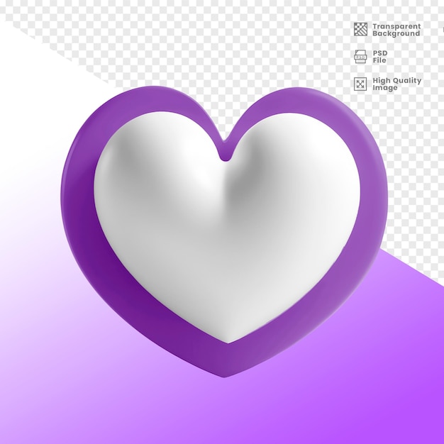 PSD coracao 3d elemento para composicao 3d heart element for composition