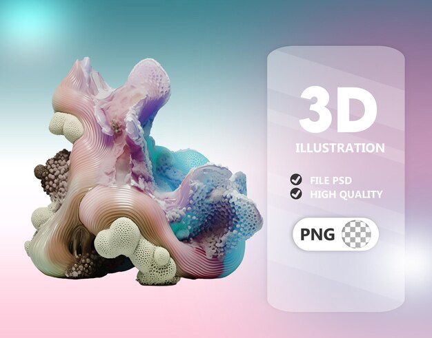 Coral abstract 3d shape