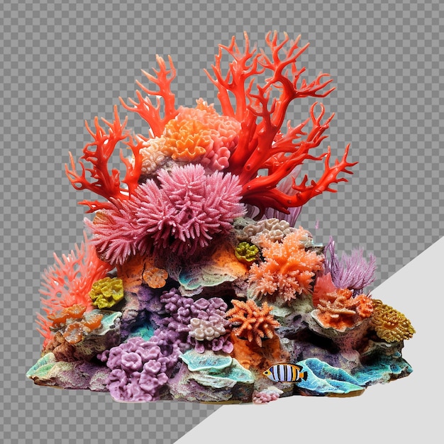 PSD coral reef png isolated on transparent background