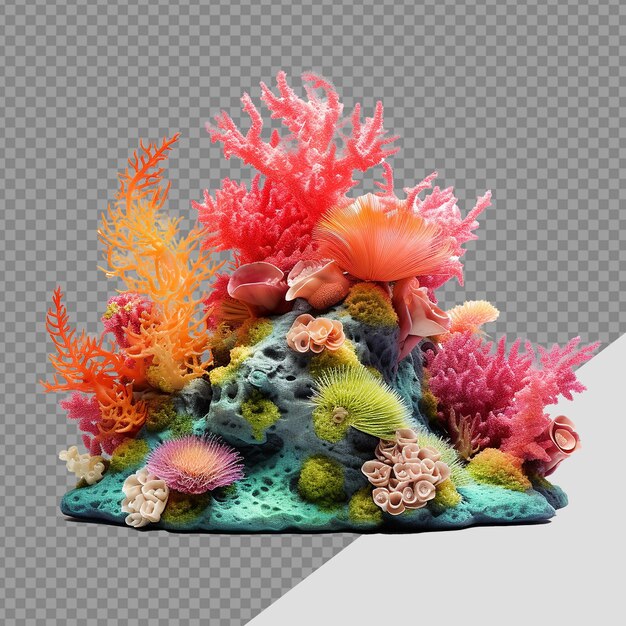 PSD coral reef png isolated on transparent background