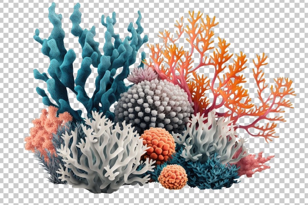 PSD corals isolated on transparent background